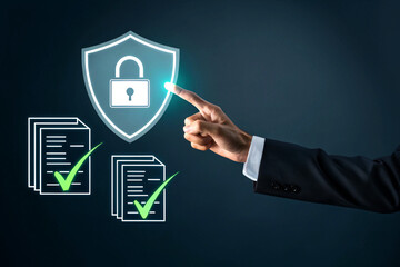 Cybersecurity Shield with Verified Documents