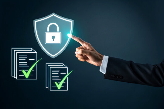 Cybersecurity Shield with Verified Documents