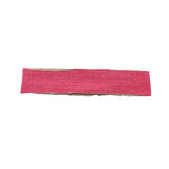 Torn piece of red textured paper with rough edges isolated on transparency background, showcasing rustic and artistic appearance