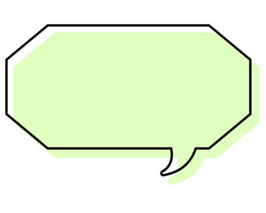 シンプルな線がずれた吹き出し　細長い八角形