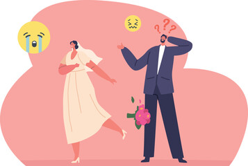 Newlywed bride and groom separation