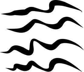 Abstract thick-line drawing resembling a dynamic form, a white background.