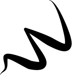 Abstract thick-line drawing resembling a dynamic form, a white background.