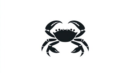 Silhouette of a crab, front view, against a plain background, for educational or food illustration
