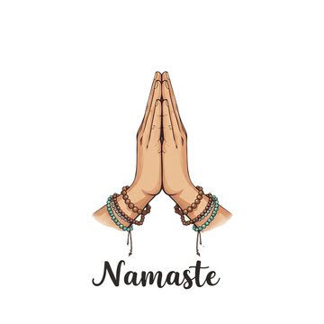 Namaste hand gesture graphic design perfect for apparel