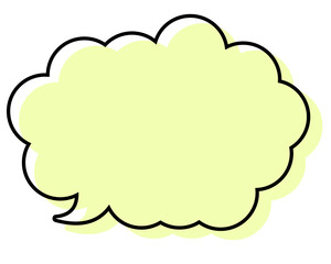 シンプルな線がずれた吹き出し　丸みのある雲形