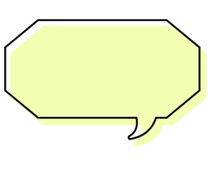 シンプルな線がずれた吹き出し　細長い八角形