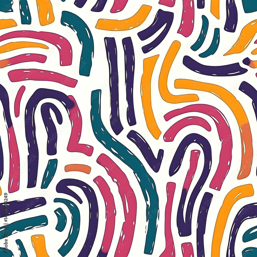 Poster colorful abstract pattern with expressive brushstrokes.