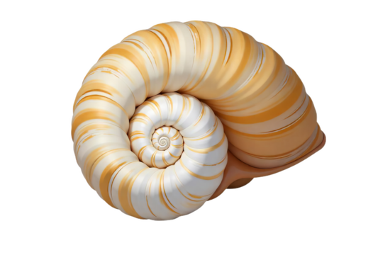 Spiral Seashell with Intricate Patterns PNG
