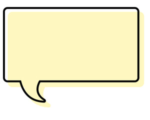 シンプルな線がずれた吹き出し　四角形