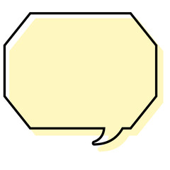 シンプルな線がずれた吹き出し　角のある八角形