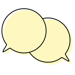 シンプルな線がずれた吹き出し　重なる会話(複数の値)