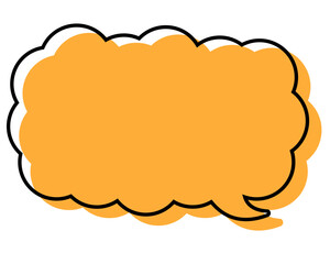 シンプルな線がずれた吹き出し　細長い雲形