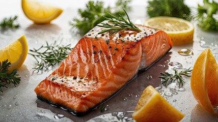 salmon with lemon