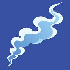 Abstract blue design with swirling lines and light waves on a sky-like textured background