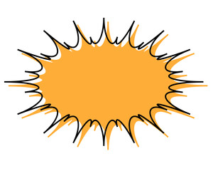 シンプルな線がずれた吹き出し　細長いギザギザした形