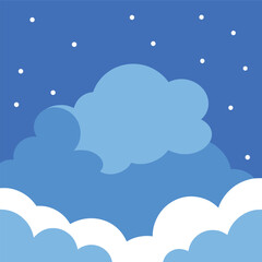 Blue sky and clouds illustrate a summer day with a cloudy weather pattern in the vast nature sky