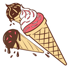 Cute Ice Cream and Popsicles Vector Set