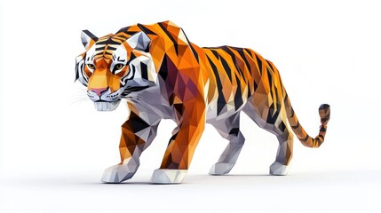 Fototapeta premium Low-poly tiger illustration (2)