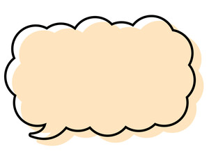 シンプルな線がずれた吹き出し　細長い雲形