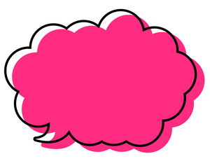 シンプルな線がずれた吹き出し　丸みのある雲形