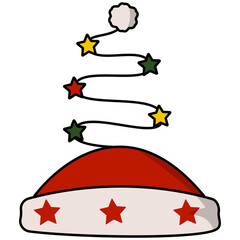 Christmas Costume Party Hat. Set Christmas hats Santa Claus.