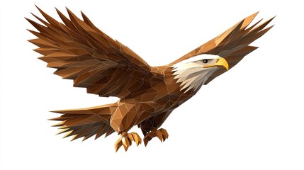 Obraz premium Low-poly eagle in flight
