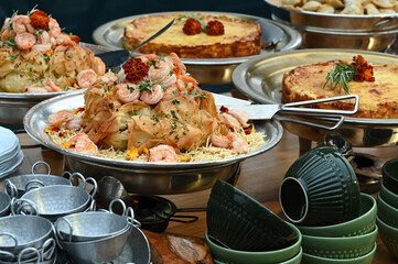 puff pastry brie cheese with shrimp, puff pastry brie cheese, brie cheese, puff pastry brie, haute cuisine
