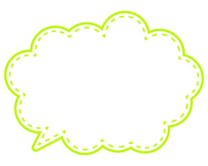 シンプルなカラー線の吹き出し　丸みのある雲形