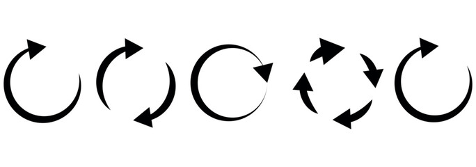 circle arrow icon set. circular arrow icon, refresh, reload, rotation. Green recycle vector icon symbol. Repeat and reload icons set and arrow rotation