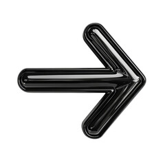Obraz premium Png of A sleek black arrow pointing right, symbolizing direction and progress.