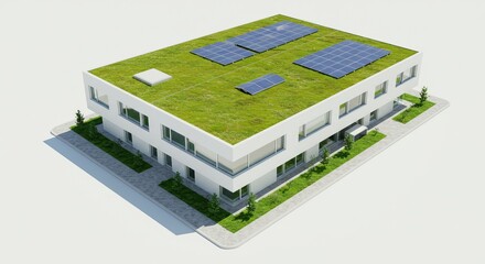Obraz premium Ecofriendly building boasts a green roof
