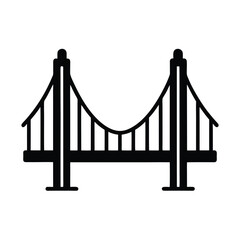 bridge suspension stencil icon vector illustration