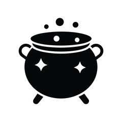cauldron stencil icon vector illustration