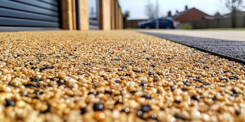 Detailed Texture of Resin Bound Gravel Surface