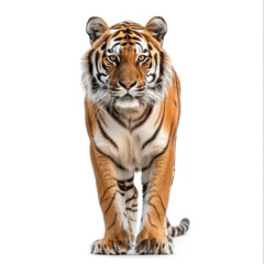 Obraz premium Royal tiger stand front view isolate on white background