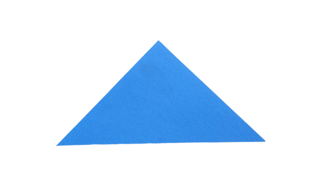 Blank blue triangle adhesive paper sticker label isolated on transparent background - Powered by Adobe