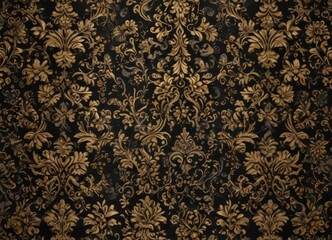 Elegant black & gold damask textile  Luxury seamless pattern, rich detail , black, damask, intricate