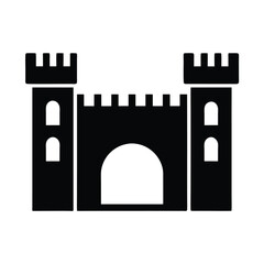 Fortress Gate Stencil Icon Vector Illustration