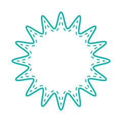 シンプルなカラー線の吹き出し　丸みのあるギザギザした形