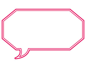 シンプルなカラー線の吹き出し　細長い八角形