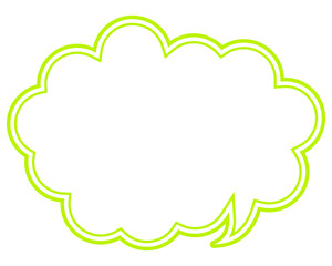 シンプルなカラー線の吹き出し　丸みのある雲形