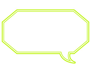 シンプルなカラー線の吹き出し　細長い八角形