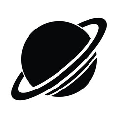 planet ringed stencil icon vector illustration