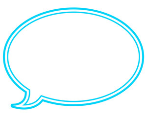 シンプルなカラー線の吹き出し　丸形