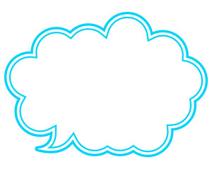 シンプルなカラー線の吹き出し　丸みのある雲形