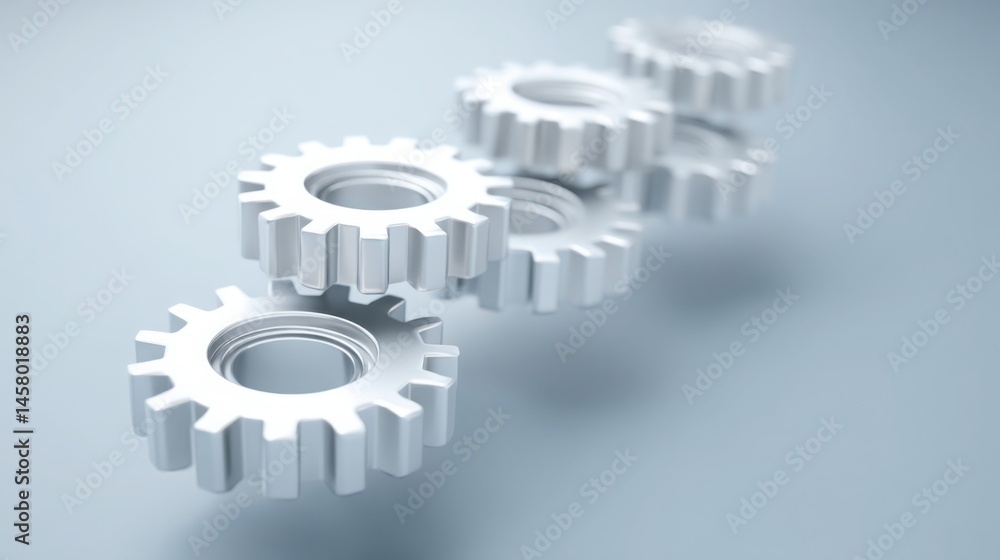Poster interconnected gears working together to represent the mechanics of impact-driven investment allocat