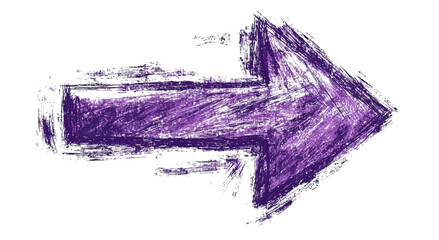 Png of A vibrant purple arrow pointing right, symbolizing direction and movement in a creative design.