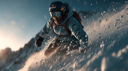 Extreme Snowboarding Action Shot Winter Sports Adventurous Athlete