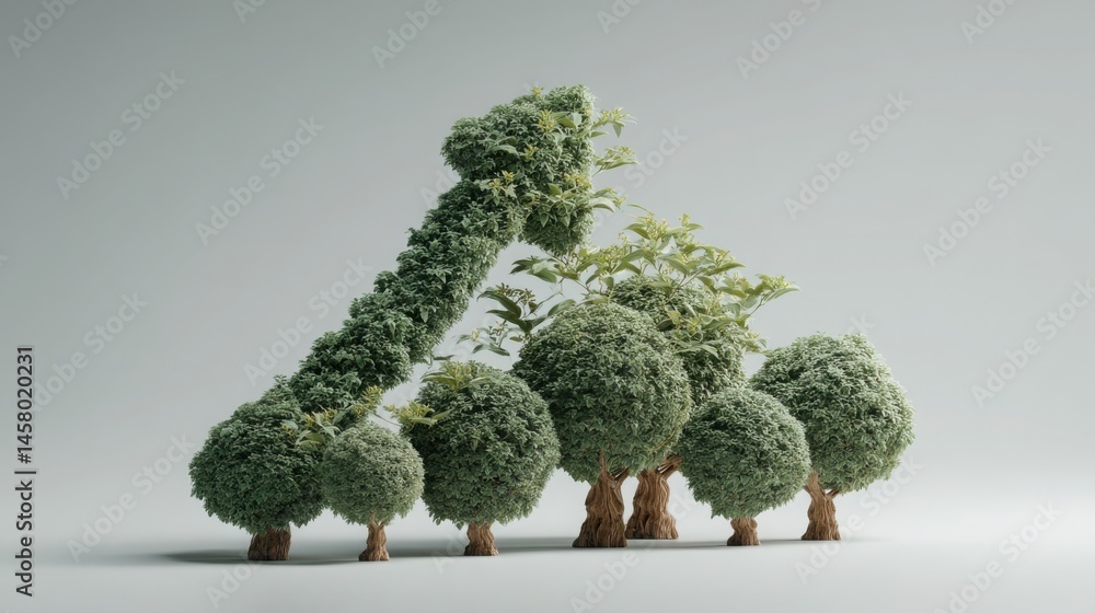 Poster a unique representation of trees made out of trees symbolizing an inflation hedge strategy for finan